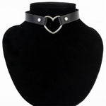 Gothic Leather Heart Choker Necklace - LAVISHTO