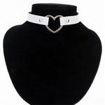 Gothic Leather Heart Choker Necklace - LAVISHTO