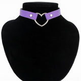 Gothic Leather Heart Choker Necklace - LAVISHTO