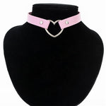 Gothic Leather Heart Choker Necklace - LAVISHTO