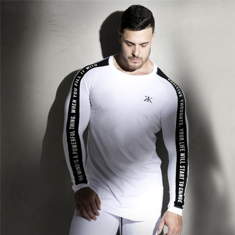 Men Long sleeves Elastic t shirt - LAVISHTO