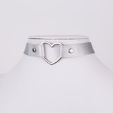 Gothic Leather Heart Choker Necklace - LAVISHTO